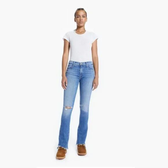 MOTHER Denim - Mother the Runaway Step Fray Blue Jeans in Spice It Up - Size 26